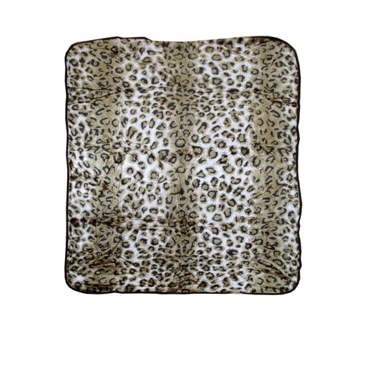 Animal Skin Pattern Faux Mink Blanket QUEEN Leopard