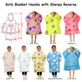 Girls Blanket Hoodie Sherpa Fleece Avocado