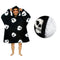 Blanket Hoodie Sherpa Reverse Black Pirate Skulls