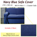Navy Dots Sofa Cover 1-2 Seater 230x360cm