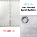 Bubble White Pair of Sheer Eyelet Curtains 140 x 223cm