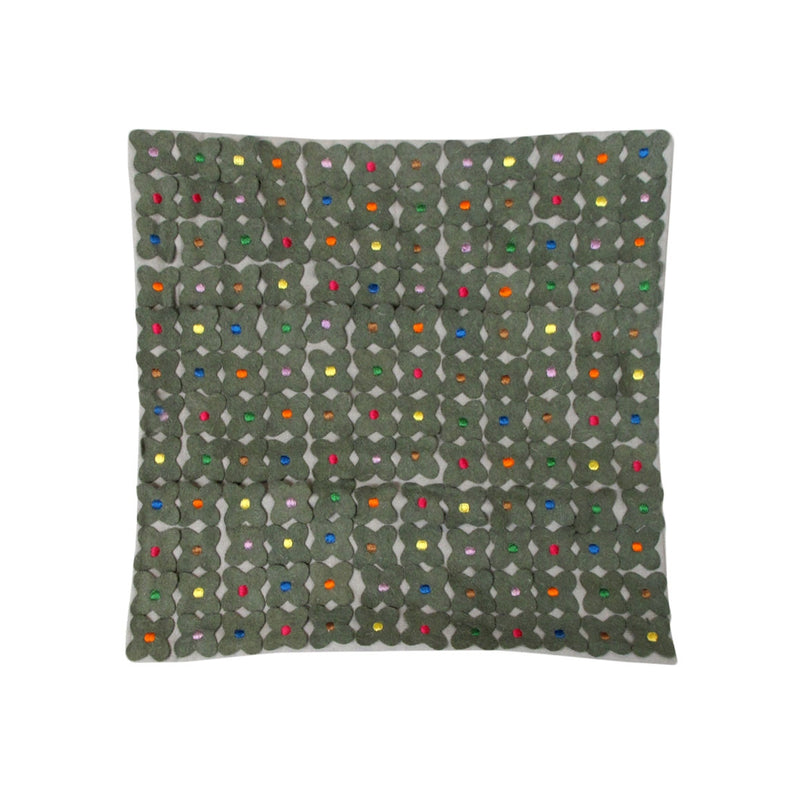 Laura Hill Flowers Grey Cushion Cover 50x50cm