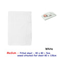 Bassinet Fitted Sheet White with Flat Sheet Attached