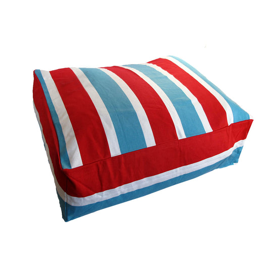 Heavy Duty Cotton Pet Dog Bed Cover Medium Blue Red Stripes