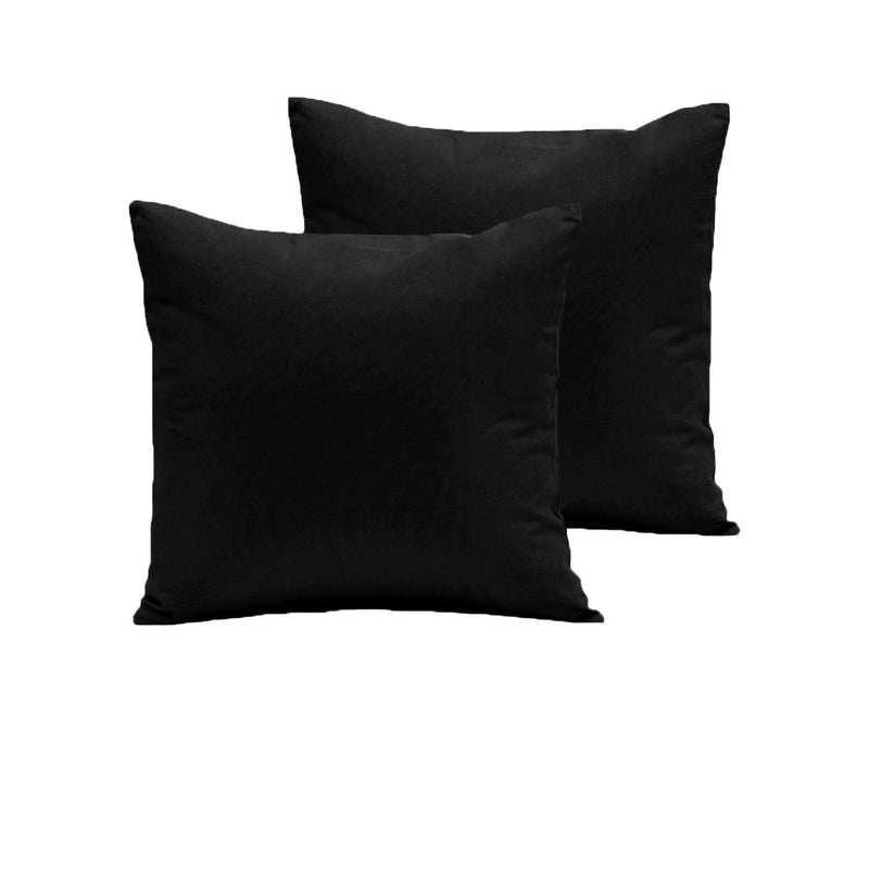 Pair 280TC Polyester Cotton European Pillowcases Black