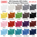 Pair 280TC Polyester Cotton European Pillowcases Black