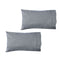 Pair of Chambray Charcoal Cotton Standard Pillowcases 48 x 73 cm