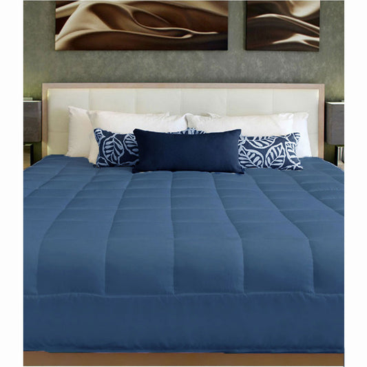 2 in 1 Cushion Quilt Pad Navy SINGLE