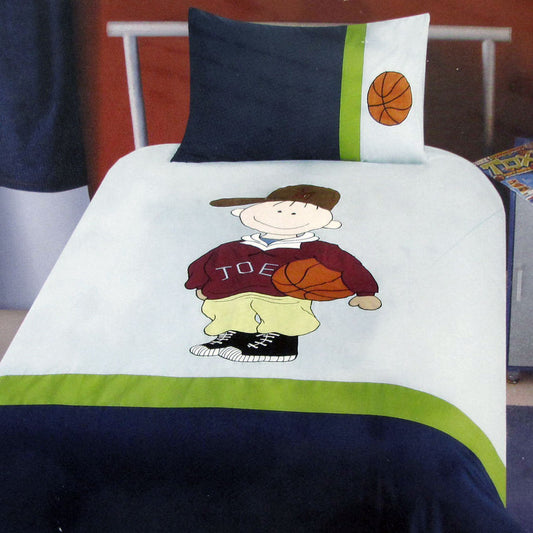 Dude Basketball Embroidered Quilt Cover Set SINGLE