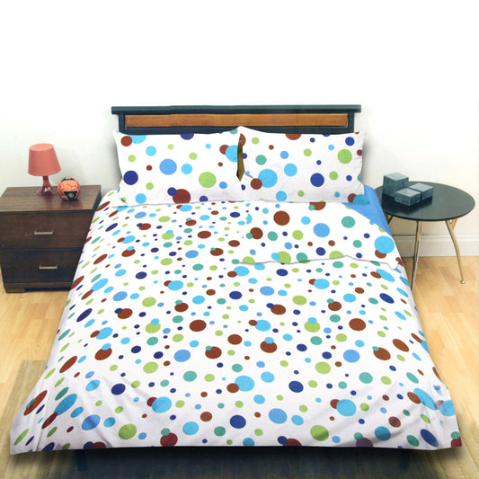 Galaxy Dots Blue Quilt Cover Set QUEEN