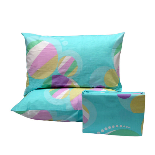 Pure Cotton Bubbles Aqua Quilt Cover Set QUEEN