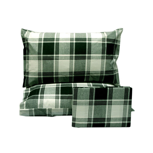 Polyester Cotton Checkered Forest Quilt Cover Set KING