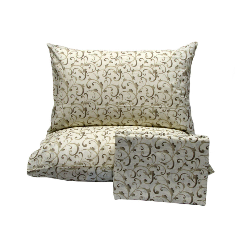 Polyester Cotton Swirls Cream Quilt Cover King Set