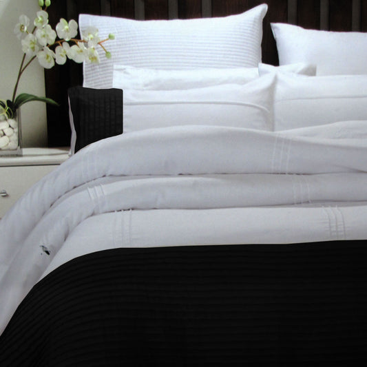 Pintuck Black Quilt Cover Set SINGLE