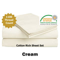 Luxury Living 1100TC Cotton Rich Sheet Set Cream KING