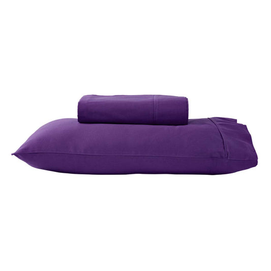 280TC 50% Polyester 50% Cotton Sheet Set SINGLE Purple