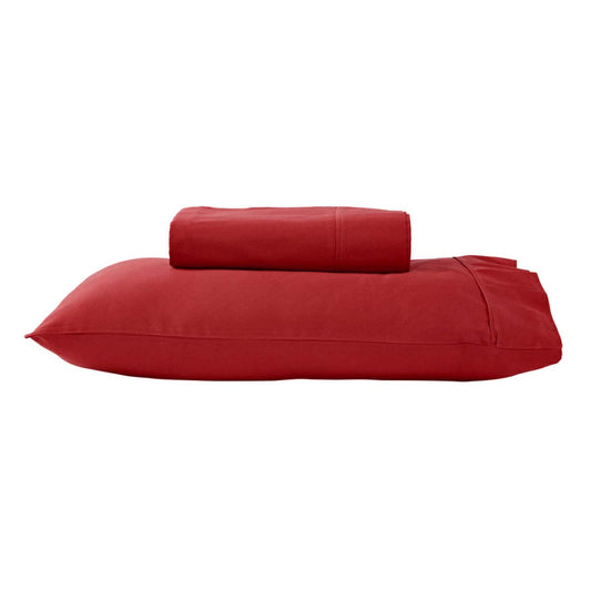 280TC 50% Polyester 50% Cotton Sheet Set SINGLE Red