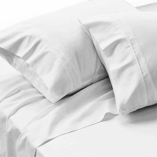 500TC Ramca White Egyptian Cotton Sheet Set QUEEN