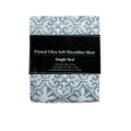 Printed Microfiber Sheet Set Single Silver Imperial