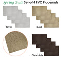 Choice Set of 4 PVC Table Placemats Spring Buds Chocolate