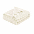 Soft Diamond Fleece Extra Large Throw / Single Sized Blanket Ivory