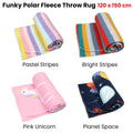 Polar Fleece Throw Rug Navy Planet Space 150x200cm