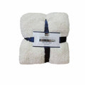 Soft Woollen Feel Throw Rug/Blanket Cream