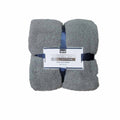 Soft Woollen Feel Throw Rug/Blanket Grey
