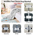 Soft Woollen Feel Throw Rug/Blanket Grey