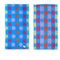 Jacquard Velour Reversible Beach Towel Blue Circles