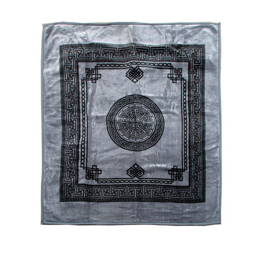 1000GSM Olympia Greek Key Luxury Quality 2 Ply Mink Blanket QUEEN Shark