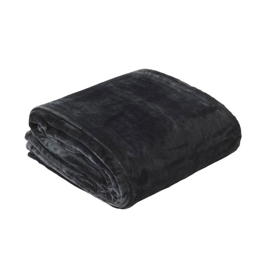 In 2 Linen 350GSM Plush Ultra Soft Velvet Touch Blanket Charcoal DOUBLE/QUEEN