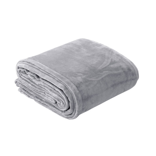 In 2 Linen 350GSM Plush Ultra Soft Velvet Touch Blanket Silver DOUBLE/QUEEN
