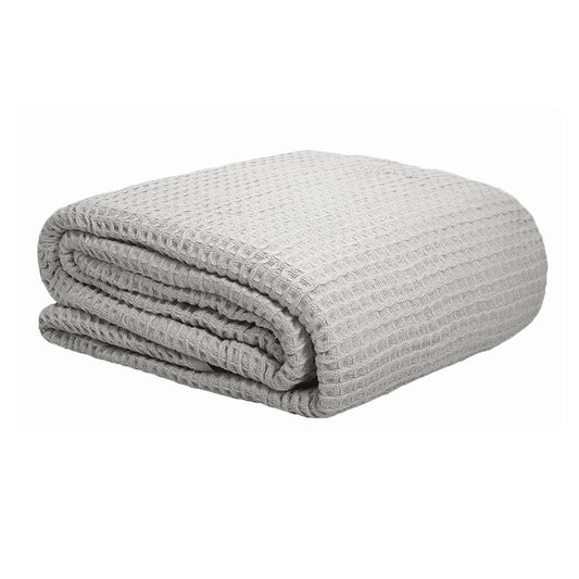 Cotton Waffle Blanket Silver QUEEN