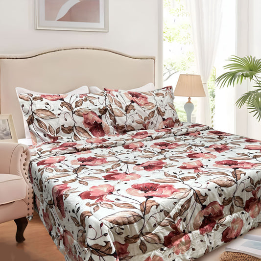 Hotel Living 3 Pce Light Weight Comforter Set QUEEN/KING Corbett Floral Autumn