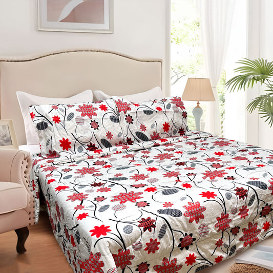 Hotel Living 3 Pce Light Weight Comforter Set QUEEN/KING Corbett Floral Circles