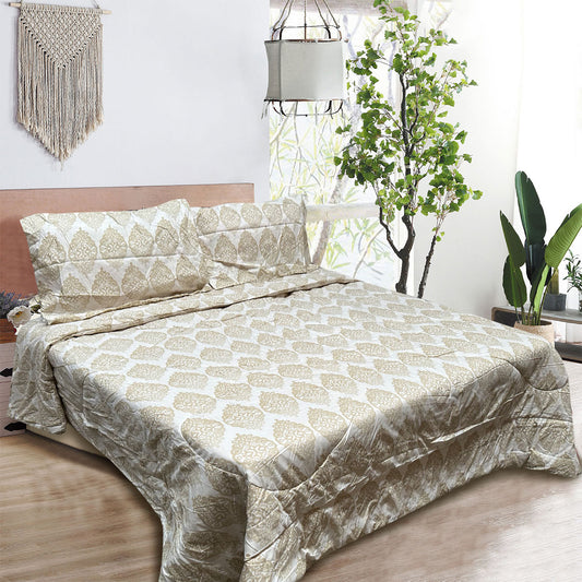 Hotel Living 3 Pce Light Weight Comforter Set QUEEN/KING Ultimo Light Gold