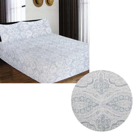 ICF Store Cotton Flannel Combo Fitted Sheet Set QUEEN Romano