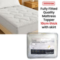 1000GSM Luxe Fully Fitted Mattress Topper 10cm thick with Fitted Skirt King