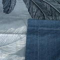 300TC Palm Leaf Blue Reversible Cotton Quilt Cover Set QUEEN
