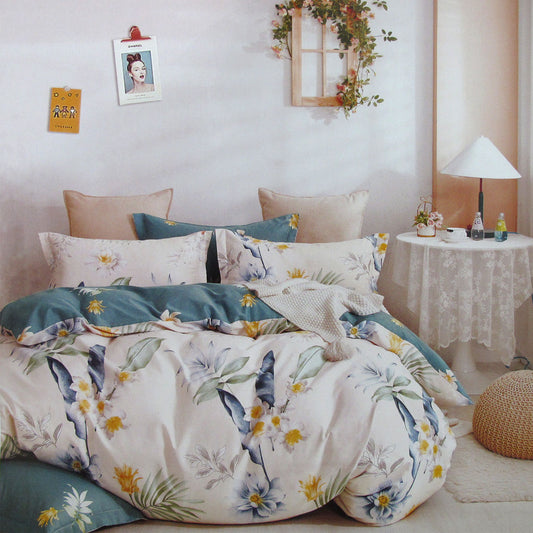 Chloe Home 100% Cotton Reversible Quilt Cover Set QUEEN