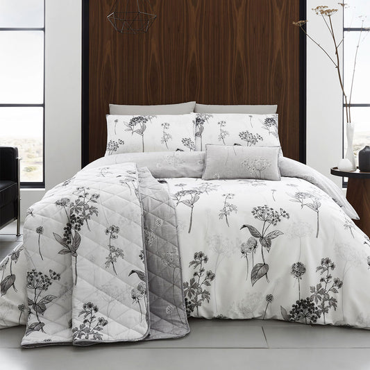 Coverley Grey Quilt Cover Set QUEEN