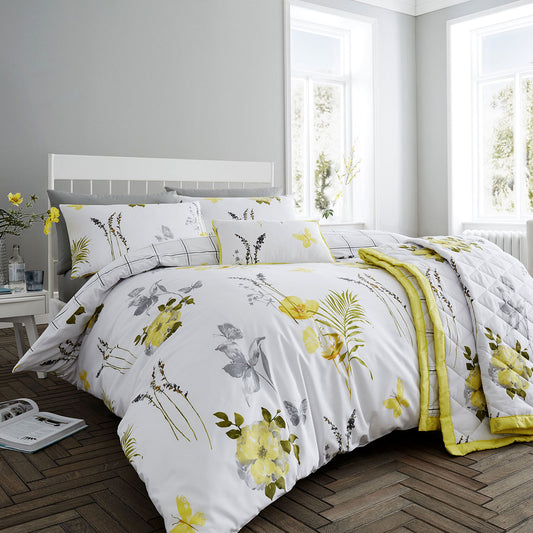 Flora Yellow Quilt Cover Set SUPER KING