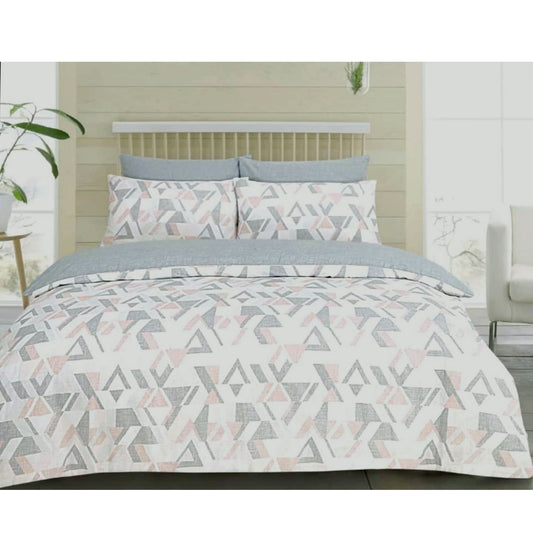 Funky Geo Blush Quilt Cover Set QUEEN