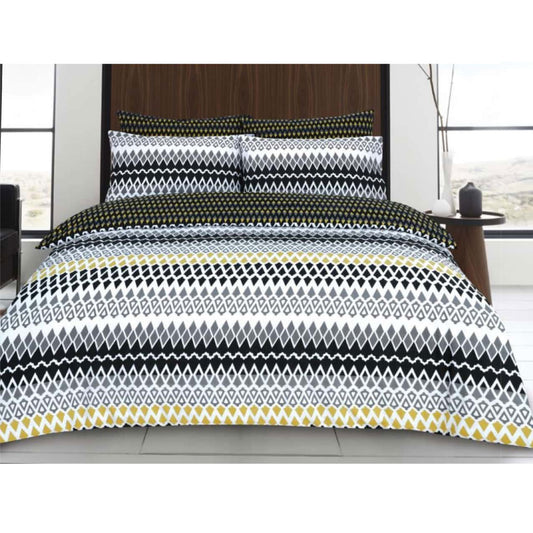 Gene Digital Black Quilt Cover Set KING