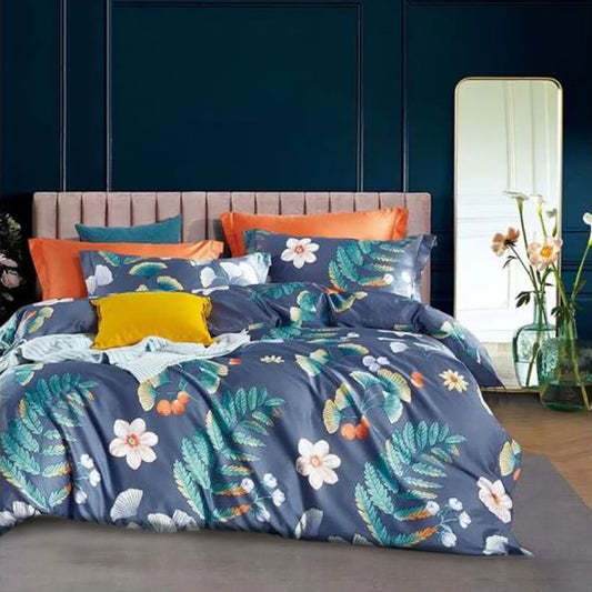 400TC Cotton Sateen Quilt Cover Queen Bed Mirade Garden