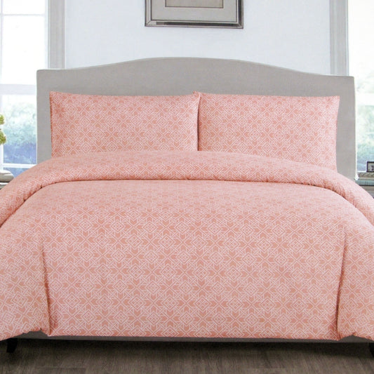 Artex Peach Nzeppel Quilt Cover Set QUEEN