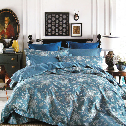 250TC Oliver Cotton Reversible Quilt Cover Set QUEEN