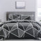 Artex Owen Charcoal Queen Quilt Cover Set Reversible Geometric