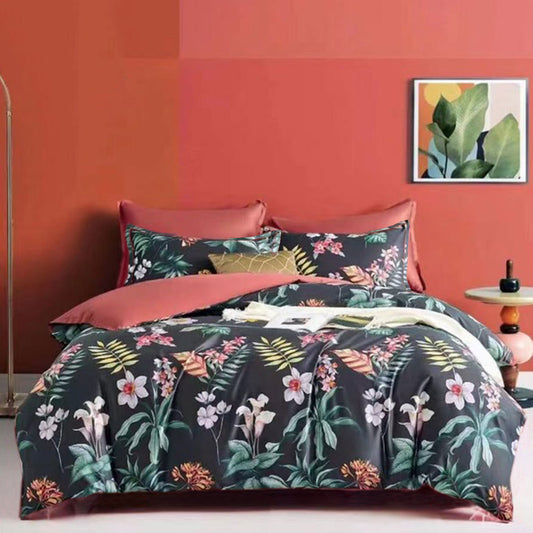 400TC Cotton Sateen Quilt Cover Set Secret Garden QUEEN